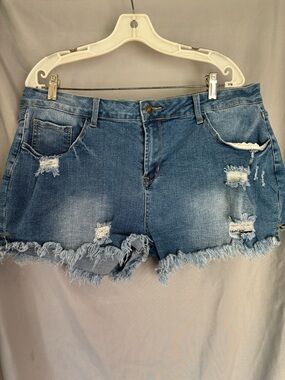 Distressed Blue Denim Women’s Shorts